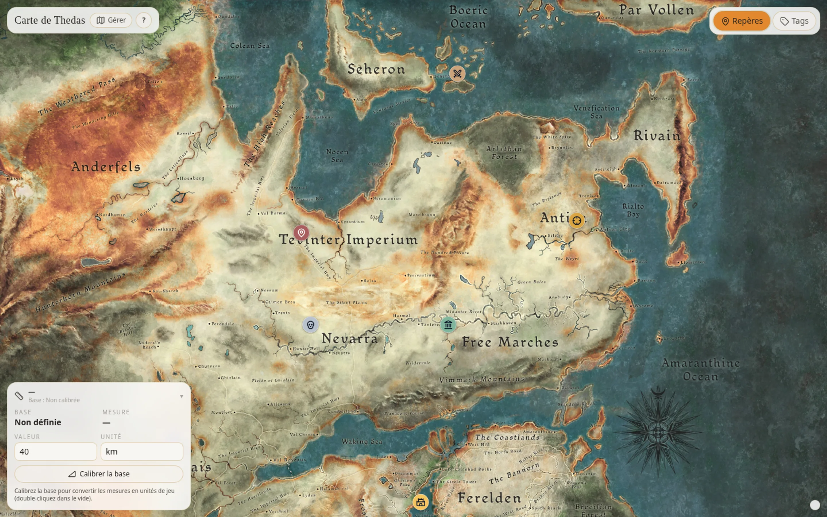 Aperçu de « Atlas & cartes interactives » dans le thème Loreloom